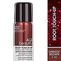 AGEbeautiful Root Touch Up Hair Color Spray | Touch-Up Gray Concealer | Temporary Cover Up | Darkest Brown | 2 Fl Oz