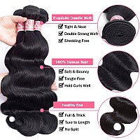 Brazilian Body Wave Bundle With Closure 20 18 16 With 14 10A Grade 100 Unprocessed Brazilian Virgin Human Hair Bundles Wi