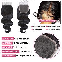 Brazilian Body Wave Bundle With Closure 20 18 16 With 14 10A Grade 100 Unprocessed Brazilian Virgin Human Hair Bundles Wi