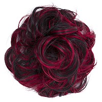 Caisha Big Hairpiece Scrunchy Updo Bridal Hairstyle Curly Messy Bun Red Mix G30E