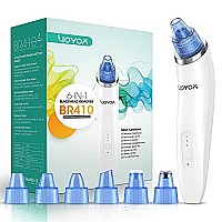 VOYOR Blackhead Remover Pore Vacuum - Electric Face Vacuum Pore cleaner Acne White Heads Removal with 6 Suction Heads BR410