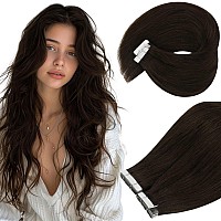 Ve Sunny Tape In Extensions Human Hair Darkest Brown Tape On Hair Extensions Seamless Tape In Hair Extensions Darkest Brown Real