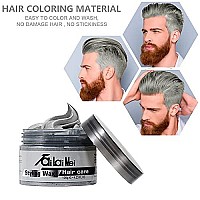 Temporary Silver Gray Hair Wax 4.23oz, Instant Hairstyle Mud Cream, Hair Pomades for Party, Cosplay, Nightclub, Masquerade, Halloween.