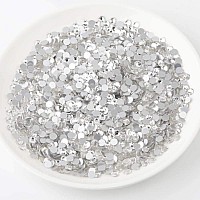 beadsland Flat Back Crystal Rhinestones Round Gems for Nail Art and Craft Glue Fix, Crystal (2.9-3.0mm) SS12/1440pcs