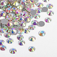 beadsland 1440pcs Flat Back Crystal Rhinestones Round Gems for Nail Art and Craft Glue Fix, CrystalAB (SS12(2.9-3.0mm))