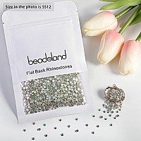 beadsland 1440pcs Flat Back Crystal Rhinestones Round Gems for Nail Art and Craft Glue Fix, CrystalAB (SS12(2.9-3.0mm))