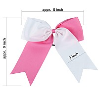 8 Inch 2 Colors Jumbo Cheerleader Bows Ponytail Holder Cheerleading Bows Hair 12 Pcs Royal Blueyellow