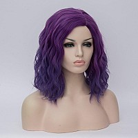 Cying Lin Short Bob Wavy Curly Wig Ombre Purple Wig For Women Cosplay Halloween Wigs Heat Resistant Bob Party Wig Include Wig Ca