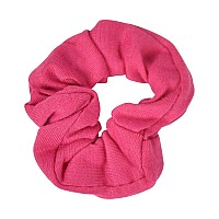 Small Scrunchies Cotton Hair Bobble Set Of 3 Hot Pink