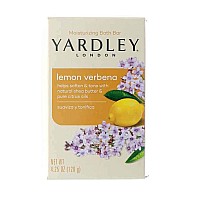 Yardley London Lemon Verbena With Shea Butter & Pure Citrus Oil Moisturizing Bar 4.25 ozr (Pack of 2)