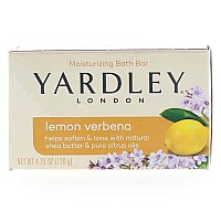 Yardley London Lemon Verbena With Shea Butter & Pure Citrus Oil Moisturizing Bar 4.25 ozr (Pack of 2)