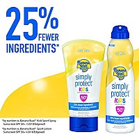 Banana Boat Simply Protect Mineral-Based Sunscreen Lotion for Kids, SPF 50+, Tear Free, 25% Fewer Ingredients, 6 Ounces