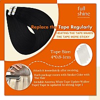 Full Shine Tape In Human Hair Extensions 22 Inch Black Tape In Brazilian Skin Weft Hair Extensions For Long Hair 20 Pieces 50 Gr