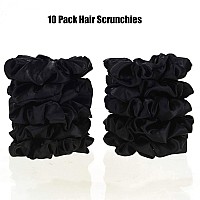 10 Pieces Satin Scrunchies Hair Ties Silky Small Elastic Hair Bobbles Ponytail Holders Curly Hair Accessories For Women Girls Ki