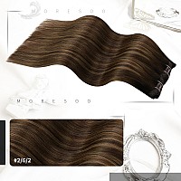 Moresoo Clip In Hair Extensions Real Human Hair Brown Balayage Clip In Extensions Human Hair Darkest Brown To Chestnut Brown Hai