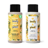 Love Beauty And Planet Hope And Repair Shampoo And Conditioner Coconut Oil & Ylang Ylang 2 Count Dry Hair And Damaged Hair Care Paraben Free, Silicone Free, And Vegan 13.5 Oz