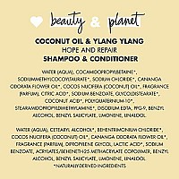 Love Beauty And Planet Hope And Repair Shampoo And Conditioner Coconut Oil & Ylang Ylang 2 Count Dry Hair And Damaged Hair Care Paraben Free, Silicone Free, And Vegan 13.5 Oz