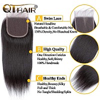 Qthair 14A Virgin Hair Straight Human Hair With Lace Closure 16 18 2014 100 Unprocessed Straight Brazilian Virgin Hair Weave