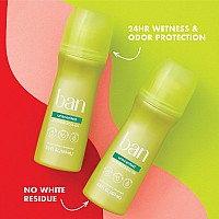 Ban Original Unscented 24Hour Invisible Antiperspirant Rollon Deodorant For Women And Men Underarm Wetness Protection With