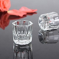 Rolabling Glass Dappen Dish Crystal Cup Dappen Dish for Nail Art Acrylic Powder Nail Art Tools (no lid 1pc)