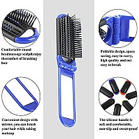 LOUISE MAELYS 6pcs Colorful Folding Pocket Hair Brush Portable Hair Comb for Travel Christmas Gift Idea