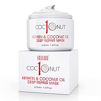 Hair Mask with Coconut Oil and Keratin Protein - Hydrating Deep Conditioning Mask- Intensive Moisturising Repair for Dry-Damaged Hair, Split Ends, Curls and Color-Treated Hair - 7.27fl.oz