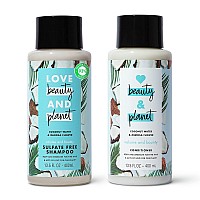 Love Beauty and Planet Volume and Bounty Thickening Shampoo and Conditioner Coconut Water & Mimosa Flower, 2 count For Hair Volume and Fine Hair Care Paraben Free, Silicone Free, and Vegan 13.5 oz