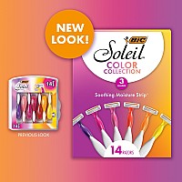 Bic Soleil Smooth Colors Womens Disposable Razors With Aloe Vera And Vitamin E Lubricating Strip For Enhanced Glide With 3 Bla