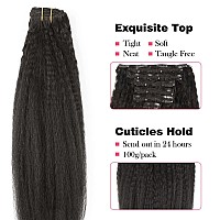 Sassina Afro Kinky Straight Clipins Human Hair Extensions For Black Women Natural Color Double Weft Clip On Remy Hair Exensions