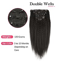 Sassina Afro Kinky Straight Clipins Human Hair Extensions For Black Women Natural Color Double Weft Clip On Remy Hair Exensions