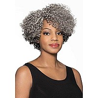 Foxy Silver Marjorie Wig Color F2216 Wigs Short Tight Curls Lace Front Synthetic Side Part African American Average Cap