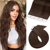 Benehair Remy Tape In Hair Extensions Human Hair Medium Brown Seamless Skin Weft Tape In Real Human Hair Extensions Straight Hai