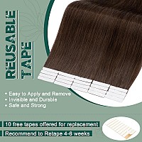 Benehair Remy Tape In Hair Extensions Human Hair Medium Brown Seamless Skin Weft Tape In Real Human Hair Extensions Straight Hai