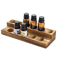 MyGift 2-Tier Tabletop Burnt Wood Essential Oil Display Stand, Cosmetic Organizer Rack, Holds 11 (20ml) Bottles