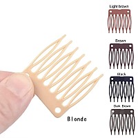 50 Plastic Wig Combs 7Teeth Hair Clips For Wig Making And Accessorizing Blonde