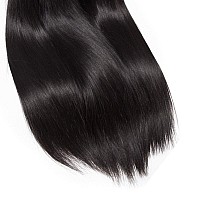 Cynosure Straight Brazilian Hair 3 Bundles Grade 9A Unprocessed Straight Human Hair Extensions Natural Black 10 12 14Inches