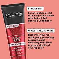 John Frieda Radiant Red Red Boosting Shampoo, Daily Shampoo, Helps Enhance Red Hair Shades, 8.3 Ounce, with Pomegranate and Vitamin E