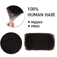 Fashion Idol Afro Kinkys Bulk Human Hair For Dreadlock Extensions Loc Repair Braiding Twist Afro Kinky Human Hair For Locs 1 Pac