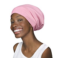 Satin Lined Slap Sleep Cap Headwear Slouchy Gifts For Frizzy Women Pink