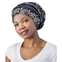 FocusCare Sleeping Cap, Frizzy Hair Satin Lined Women Extra Large Headwear Blue Navy