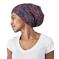 Sleep Slouchy Headwear for Frizzy Women Curly Hair Satin Cap Stripe Black Yellow