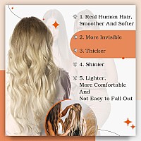 Full Shine Blonde Balayage Tape In Hair Extensions Human Hair Seamless Tape In Extension Brown To Blonde 38613 Double Sided 14