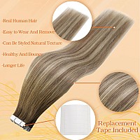 Full Shine Tape In Hair Extensions Human Hair 16 Inch Remy Hair Tape In Extensions 20 Pieces 50 Grams Tape In Real Hair Extensio