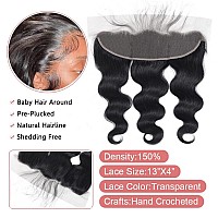 Human Hair Bundles With Frontal 16 18 2014 Brazilian Virgin Body Wave 13X4 Frontal With Bundles 10A Grade Human H