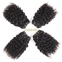 Luxnovolex Brazilian Curly Bundles Human Hair Kinky Curly 4 Bundle Short Virgin Human Hair Deals 50Gbundle Unprocessed Remy Jer