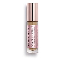 Makeup Revolution Conceal & Define Concealer, Full Coverage Makeup Concealer, Matte Finish & Long Wear, For Medium or Tan Skin Tones, Vegan, C10, 4ml