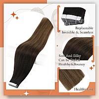 Full Shine Balayage Tape In Hair Extensions Black To Chestnut Brown And Honey Blonde Glue In Hair Extensions For Women 16 Inch S