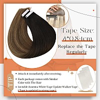 Full Shine Balayage Tape In Hair Extensions Black To Chestnut Brown And Honey Blonde Glue In Hair Extensions For Women 16 Inch S