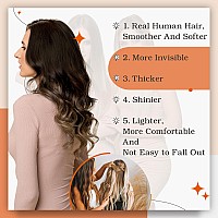 Full Shine Balayage Tape In Hair Extensions Black To Chestnut Brown And Honey Blonde Glue In Hair Extensions For Women 16 Inch S