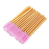 100 Pack Mascara Wands Bulk Disposable Eyelash Brushes Lash Extensions Makeup Brush Applicator Tool Bulk Goldpink